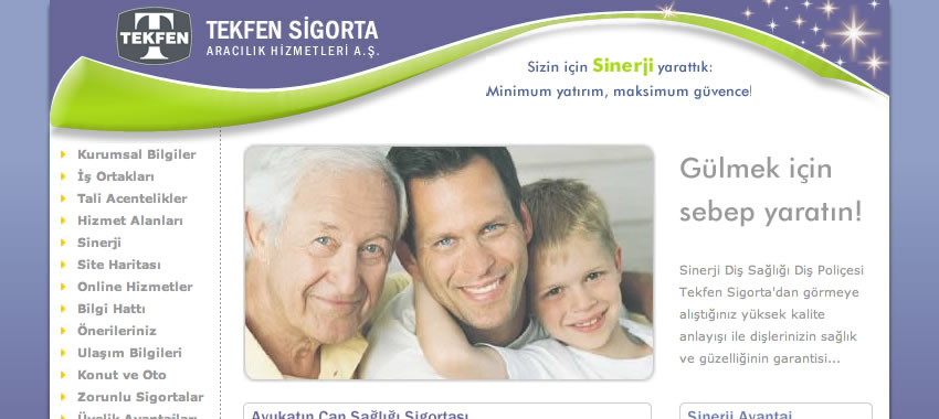 Tekfen Sigorta Web Sitesi